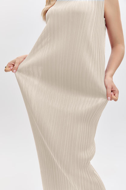 Pleats Please By Issey Miyake Pleated Midi Dress Maternity Friendly-Off White